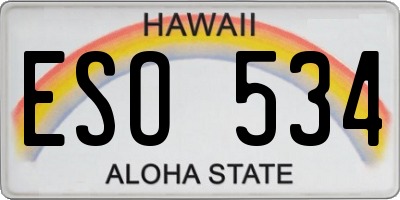 HI license plate ESO534