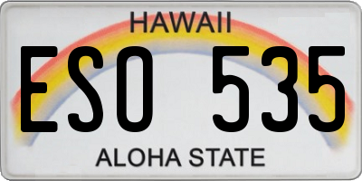 HI license plate ESO535