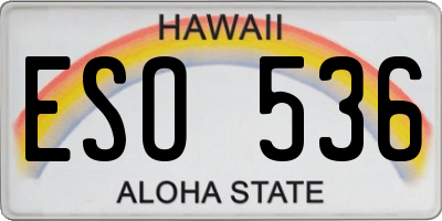HI license plate ESO536