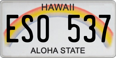 HI license plate ESO537
