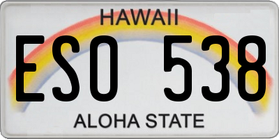 HI license plate ESO538