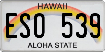 HI license plate ESO539