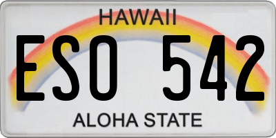 HI license plate ESO542