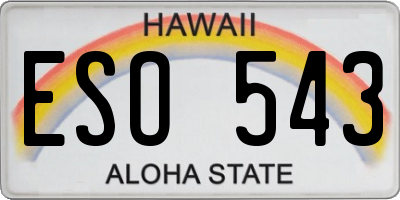 HI license plate ESO543