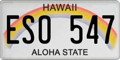 HI license plate ESO547
