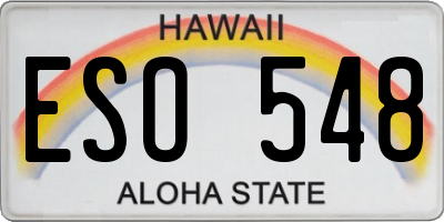 HI license plate ESO548