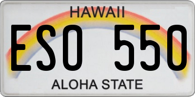 HI license plate ESO550
