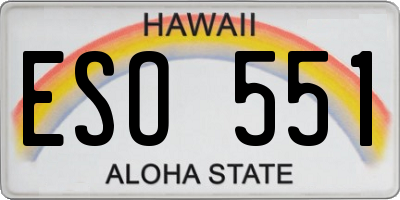 HI license plate ESO551
