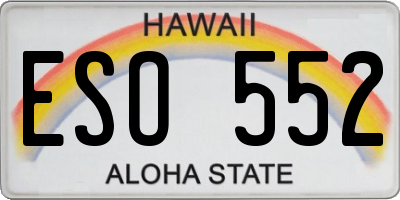 HI license plate ESO552