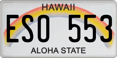 HI license plate ESO553