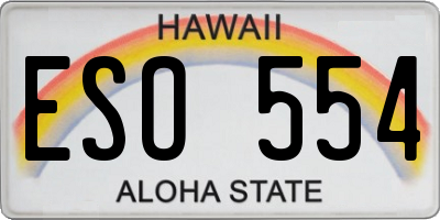 HI license plate ESO554