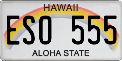 HI license plate ESO555