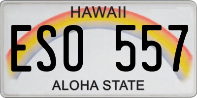 HI license plate ESO557