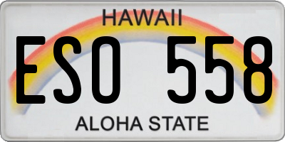HI license plate ESO558