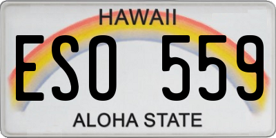 HI license plate ESO559