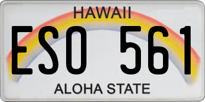 HI license plate ESO561