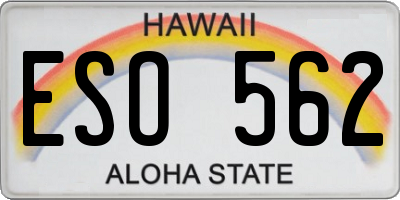 HI license plate ESO562