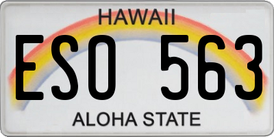 HI license plate ESO563