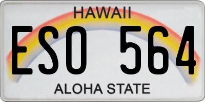 HI license plate ESO564