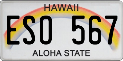 HI license plate ESO567
