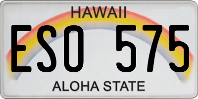 HI license plate ESO575