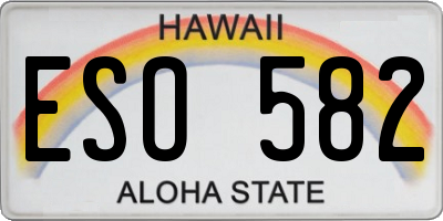 HI license plate ESO582