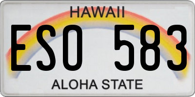 HI license plate ESO583