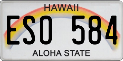 HI license plate ESO584