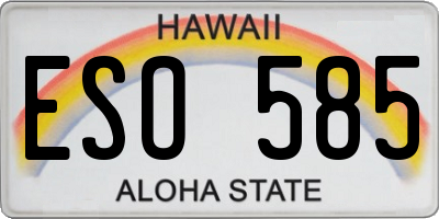 HI license plate ESO585