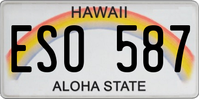 HI license plate ESO587