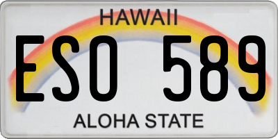 HI license plate ESO589