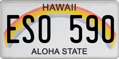 HI license plate ESO590