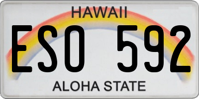 HI license plate ESO592