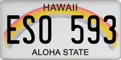 HI license plate ESO593
