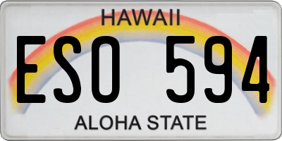HI license plate ESO594