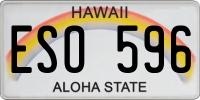 HI license plate ESO596