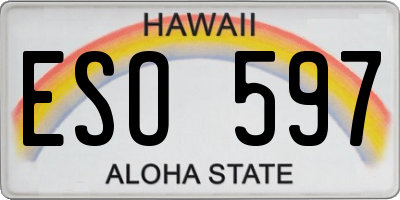 HI license plate ESO597