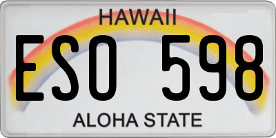 HI license plate ESO598