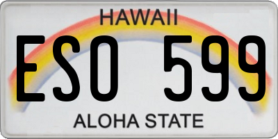 HI license plate ESO599