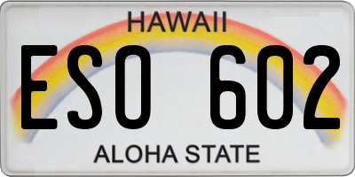 HI license plate ESO602