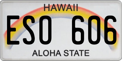 HI license plate ESO606