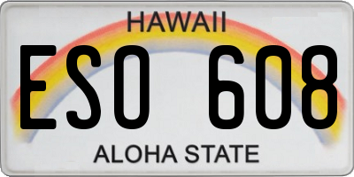 HI license plate ESO608