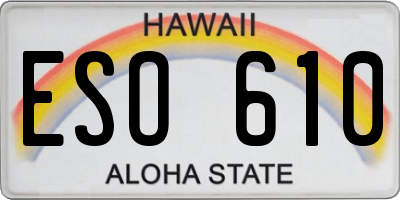 HI license plate ESO610