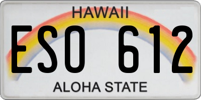 HI license plate ESO612