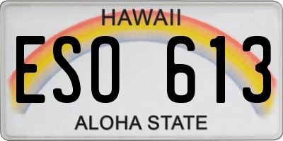 HI license plate ESO613