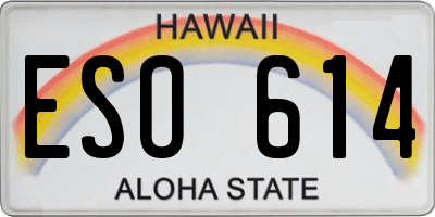 HI license plate ESO614