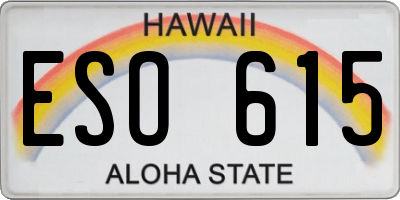 HI license plate ESO615