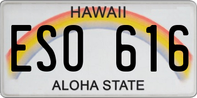 HI license plate ESO616
