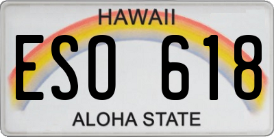 HI license plate ESO618