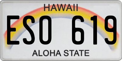 HI license plate ESO619